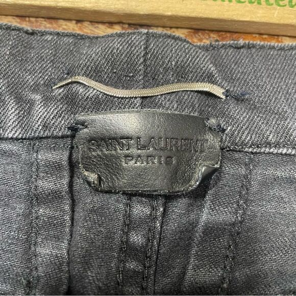 Saint Laurent Men's Black Ultra Skinny Distressed‎ D02 M/SK-LW Size 30 - Picture 4 of 11